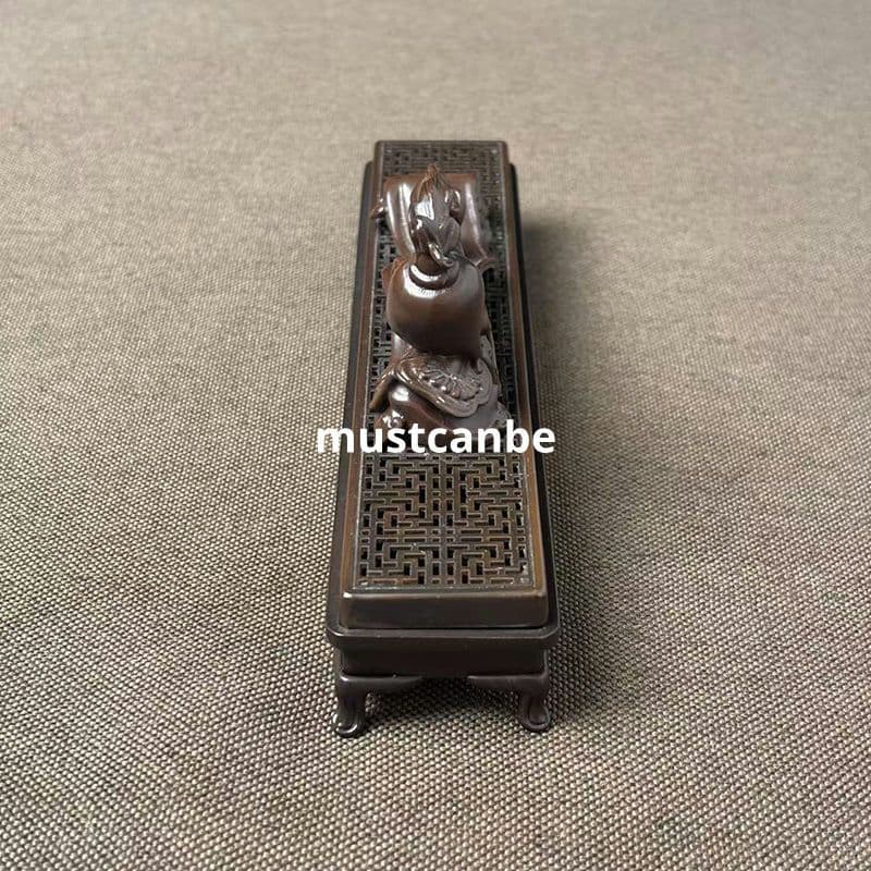 銅製 臥香盒 薫香炉 線香盒 茶道具 香道具 装飾品 工芸品 置物