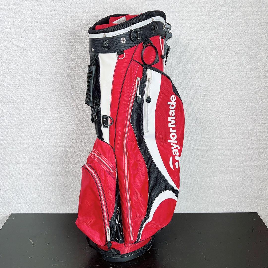 テーラーメイド ゴルフ スタンド キャディバッグ 軽量 5分割 9型相当赤白 黒