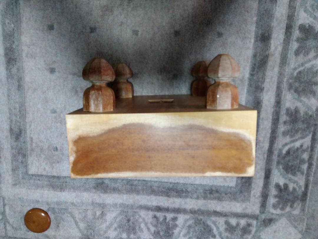 木製囲碁盤セット 黒茶碁石付き