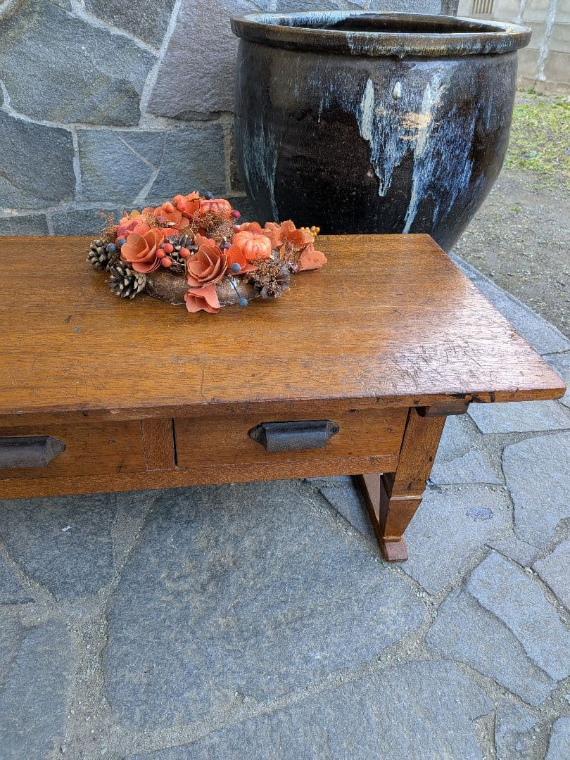 昭和初期木製のアンティークローテーブル