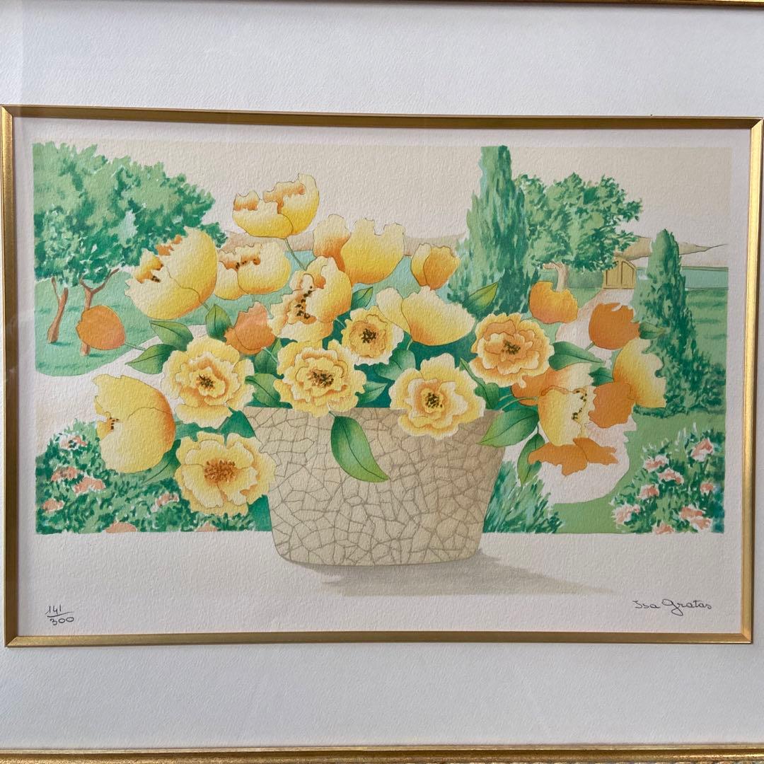 版画　イザ・グラタス　　 グラタス2 『黄色い花』 141/300