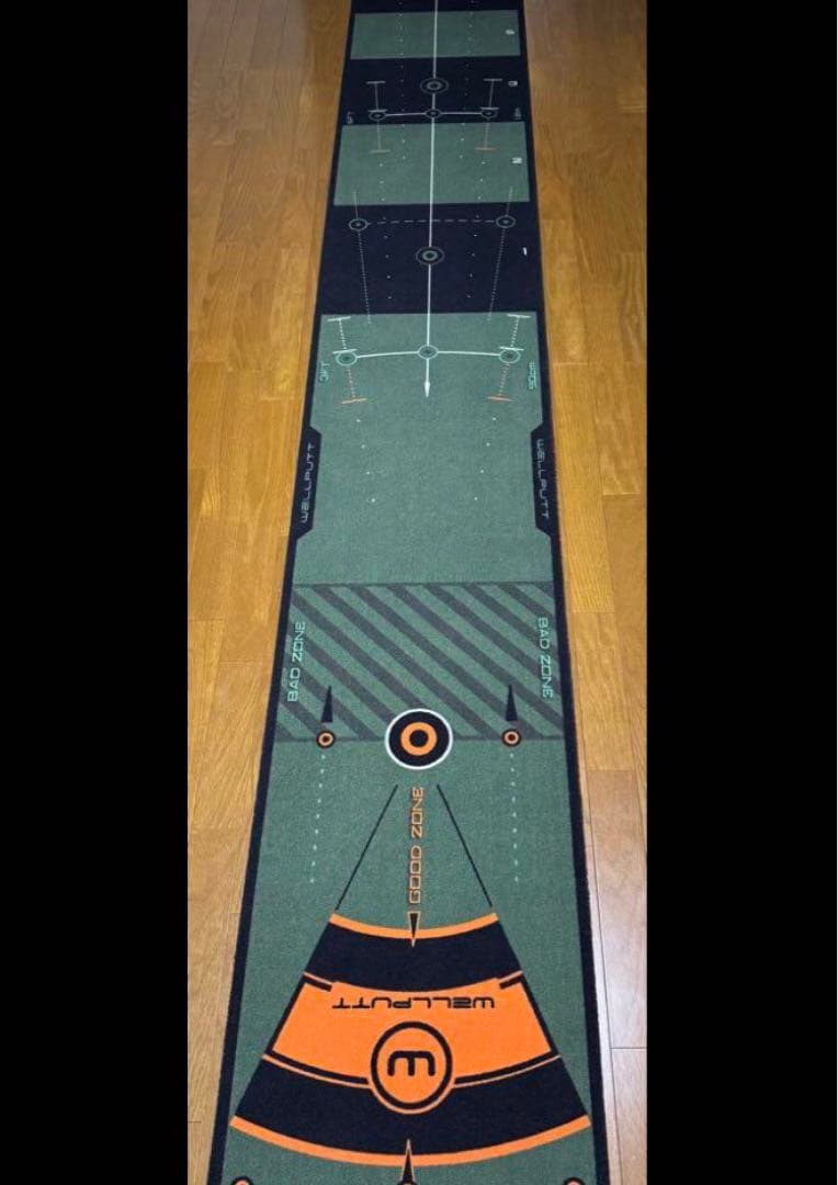 WELLPUTT パッティングマット 4m トレーニングガイド付きパターマット