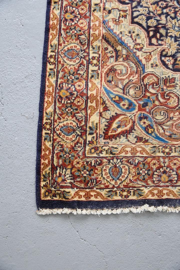 ヴィンテージラグ　ペルシャ絨毯　メダリオン（184×122cm）赤　青　ベージュ