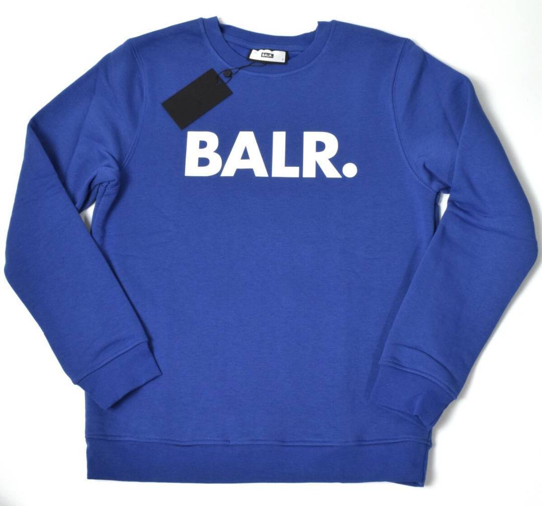 未使用3万 BALR. ボーラー スウェットトレーナー 裏起毛 S ブルー 秋冬