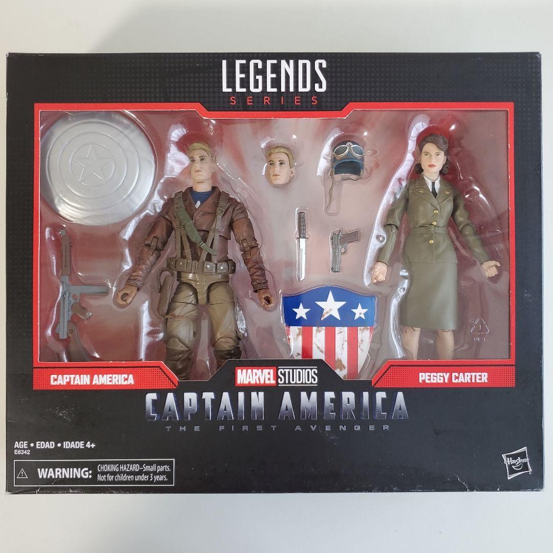 レア マーベル レジェンド キャプテンアメリカ ＆ ペギーカーター 6インチ