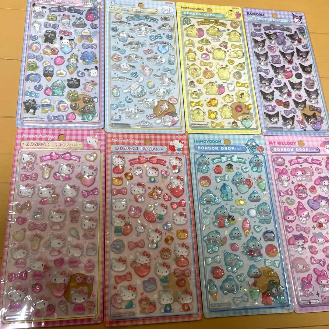 サンリオ第二弾　大ボンボンドロップシール正規品8枚セット