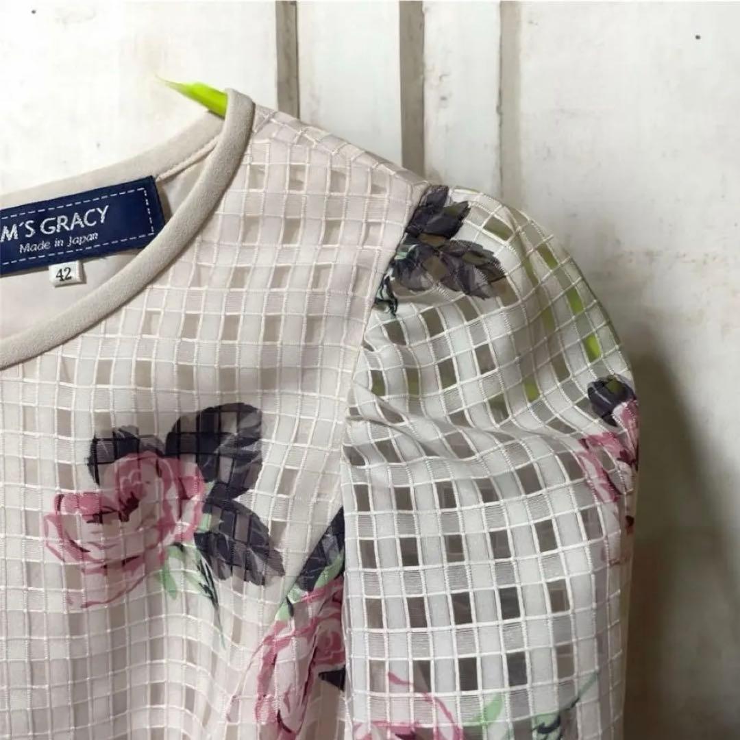 ♡エムズグレイシー♡新品花柄ワンピース♡42サイズ♡13号