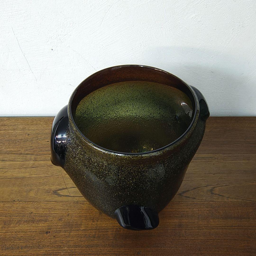 【稲嶺盛吉】泡ガラス 花器 ワインクーラー 大作