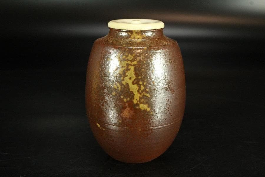 茶道具 備前 肩衝 茶入 共箱(K-LC665)