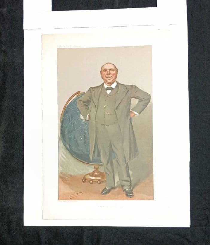 額装品　クロモリトグラフ　VANITY FAIR 1905年「天文学者」レア作品