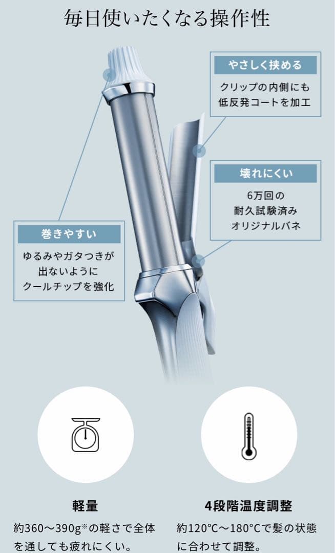 リファ ビューテック カールアイロンコテ26mm RE-AG00A ホワイト白