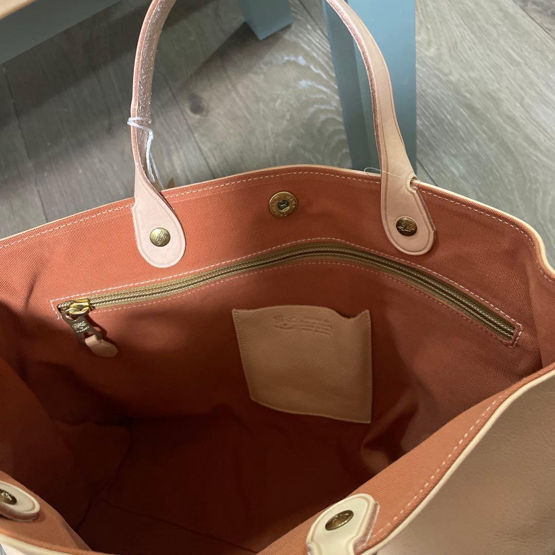 IL BISONTE ベージュ レザー トートバッグ