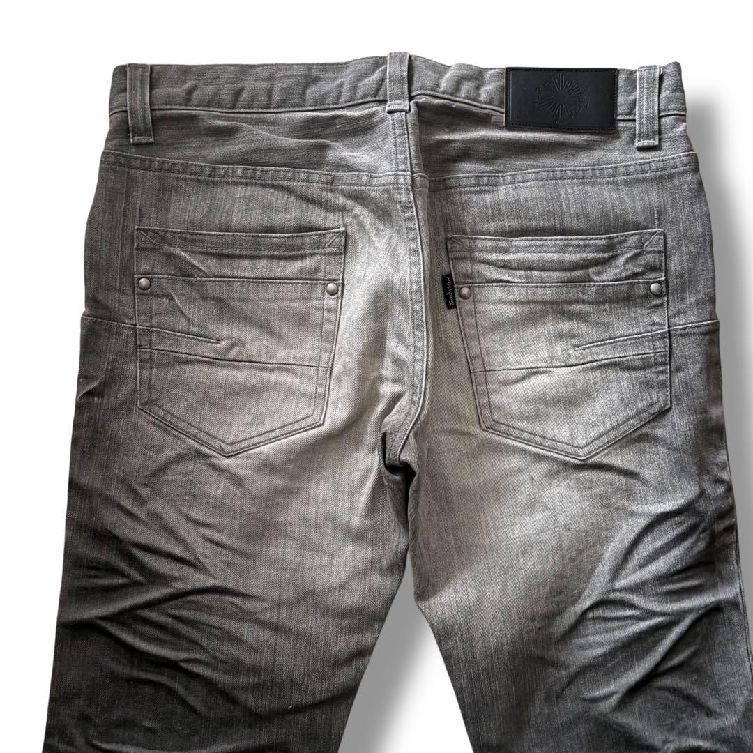 TORNADO MART シューカット デニム グレー L Y2K 立体加工