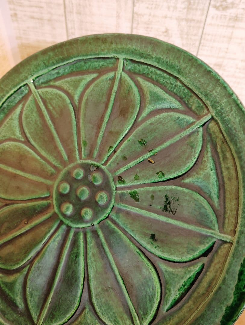 吉向窯 七世 吉向松月 飾皿　瓦皿　 共箱付 新品　未使用　美品