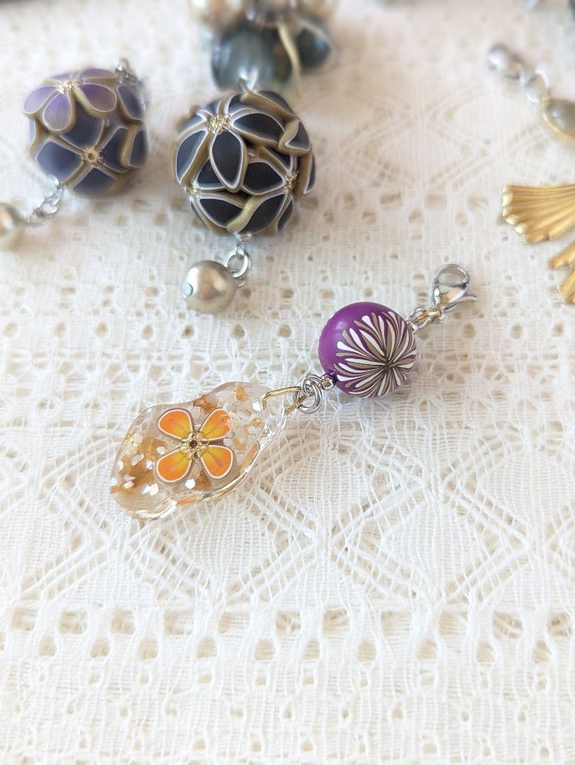 みなちんさま専用　サンダルウッド猫のかんざし〈取り替えチャーム8種〉