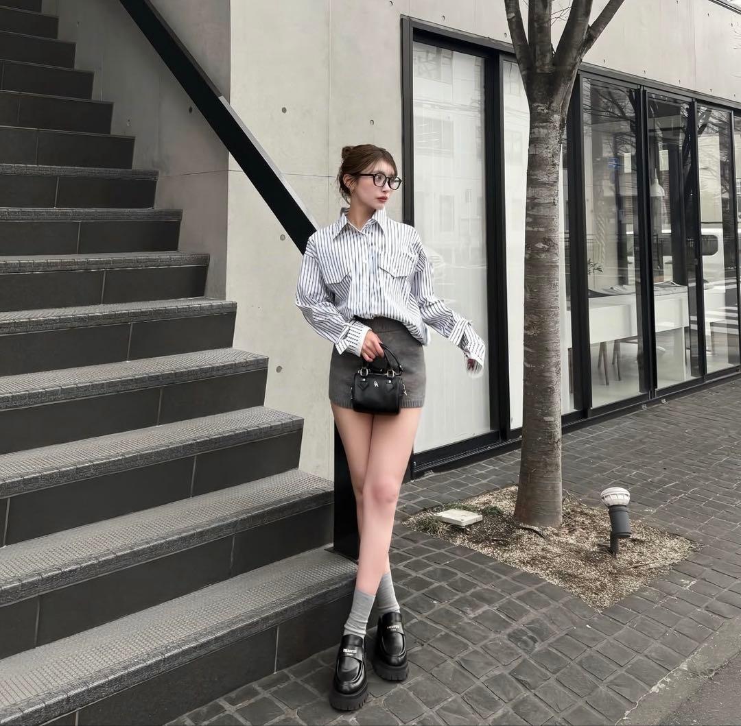 DIANTE ディアンテ ブラックローファー　厚底　Mサイズ