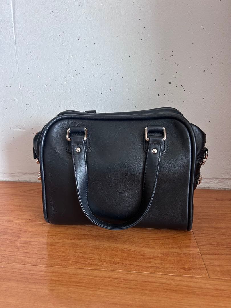 JACQUES LE CORRE スタッズ付き黒ハンドバッグ