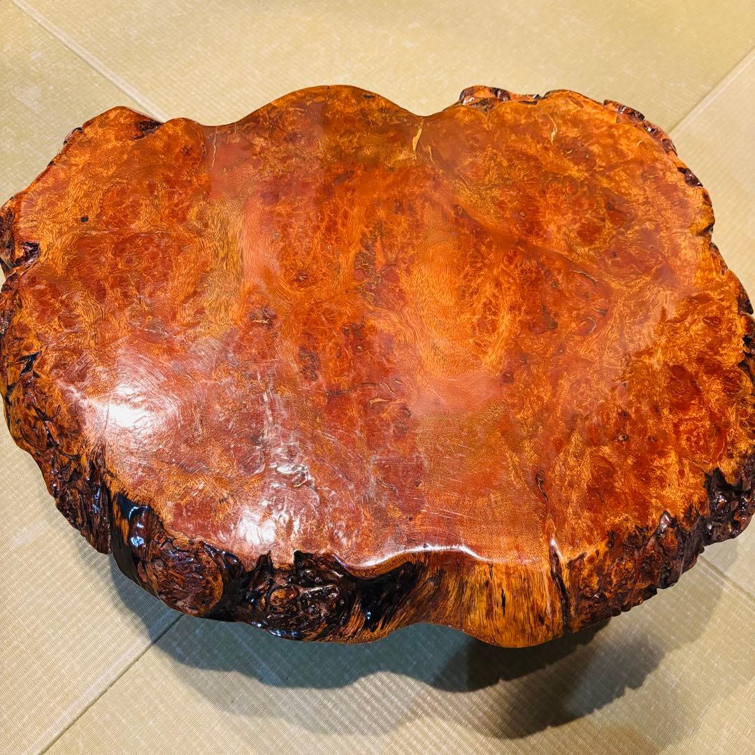 花梨 一枚板 天然木 花台 テーブル ローテーブル 瘤 座卓　飾り台