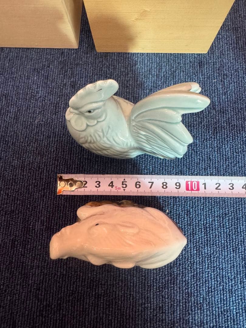 2053 九谷焼　北村隆　干支　亥　酉　置物