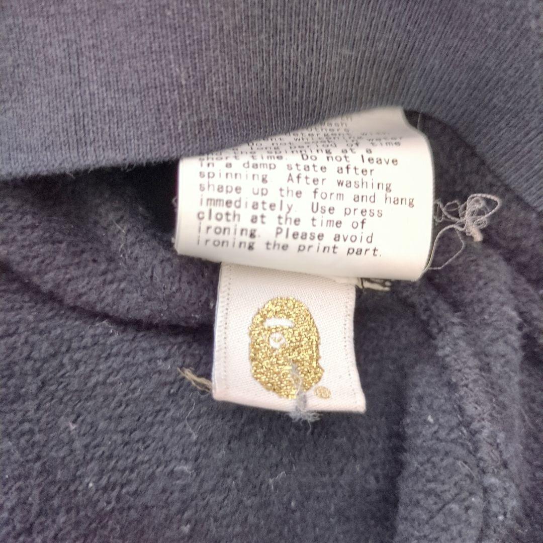 BATHING APE スウェット ブラック カレッジロゴ XL相当 エイプ