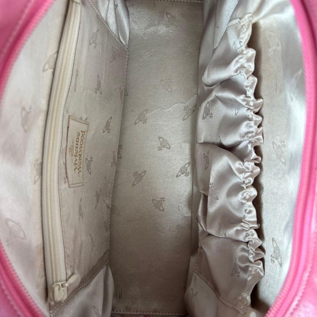 【美品】ヴィヴィアンウエストウッド トートバッグ フリル レザー オーブ ピンク