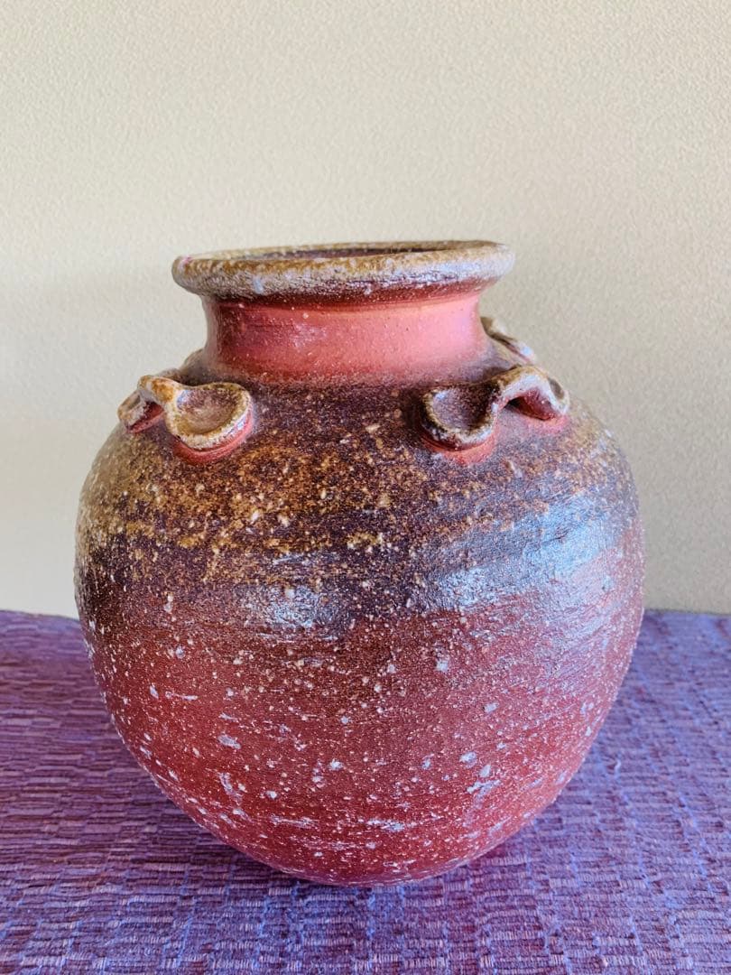 信楽焼、四つ耳、大壺、