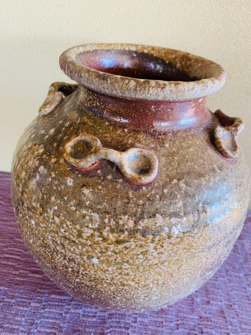 信楽焼、四つ耳、大壺、