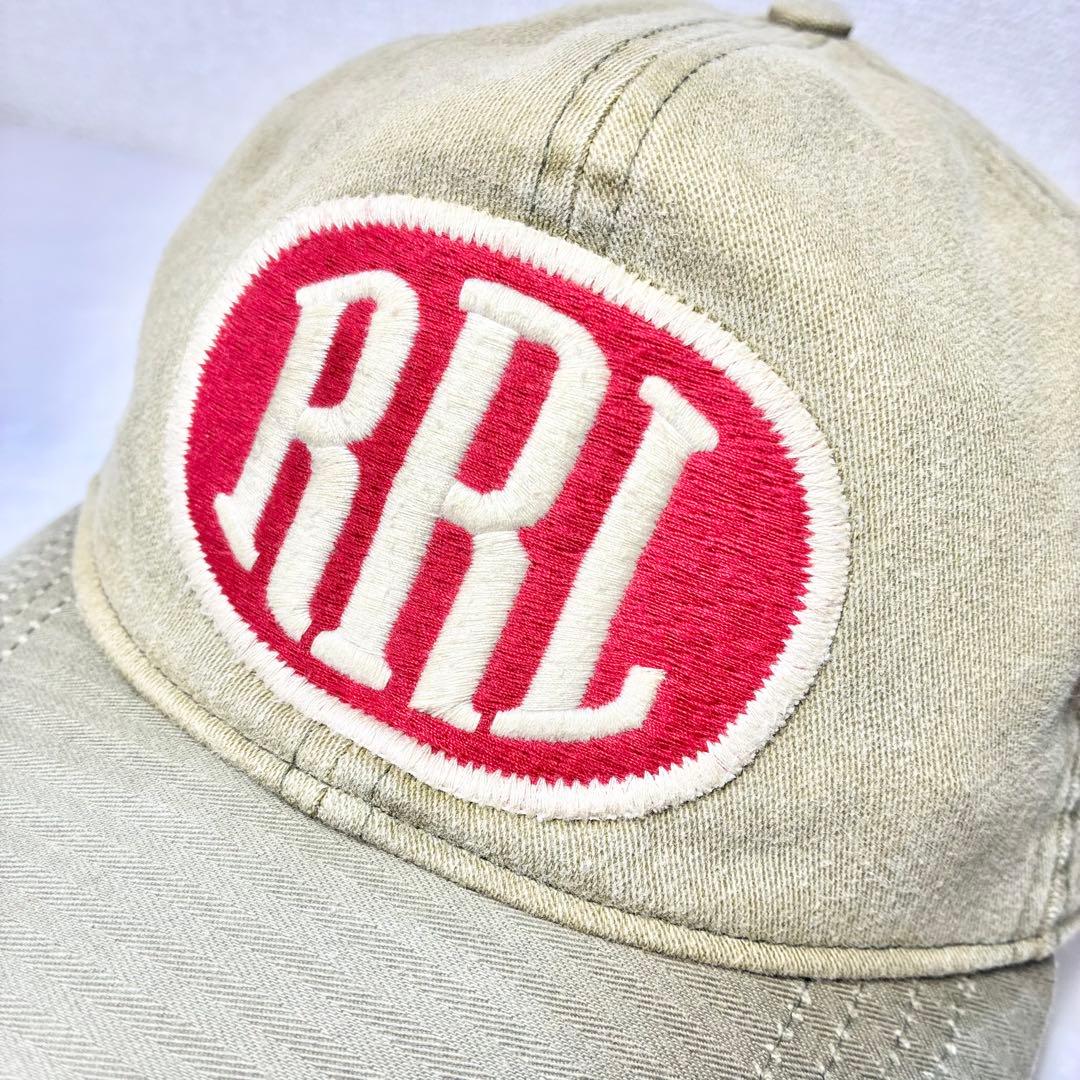 【人気】　RRL ダブルアールエル　オリーブグリーン　キャップ　ロゴワッペン