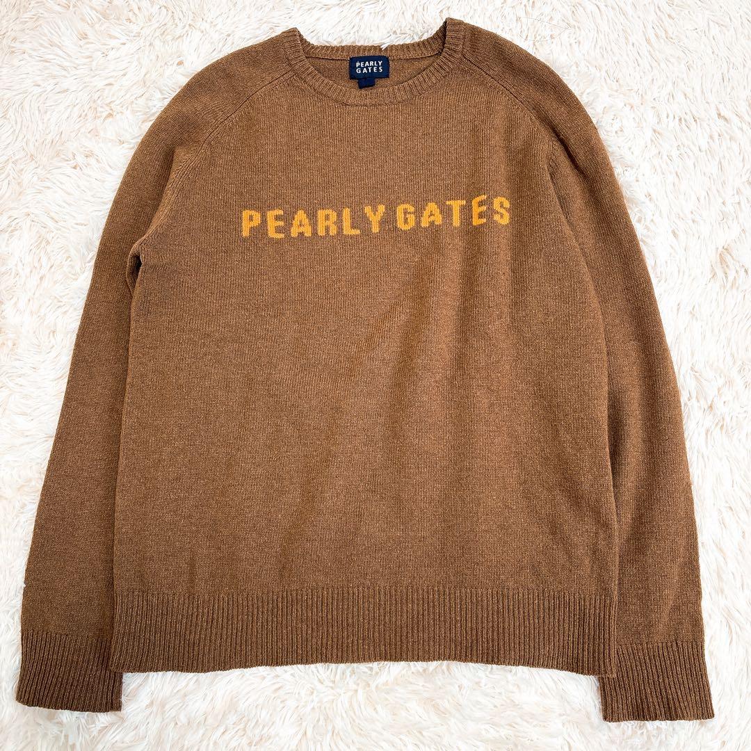 PEARLY GATES カシミヤ混 ブラウン セーター ゴルフ ニット 羊毛