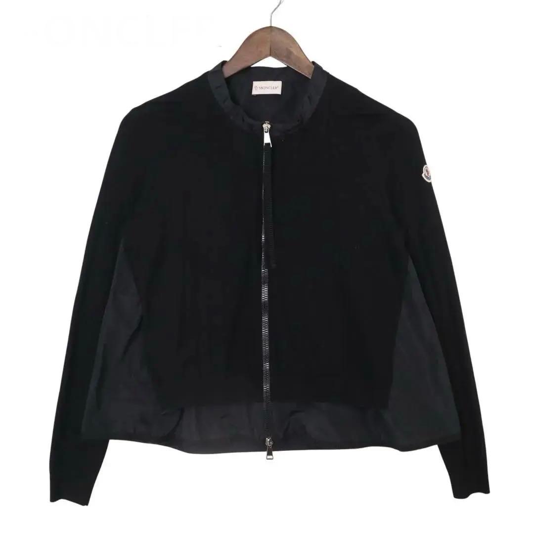 MONCLER ブラック 長袖 ナイロン ニット カーディガン Sサイズ 美品