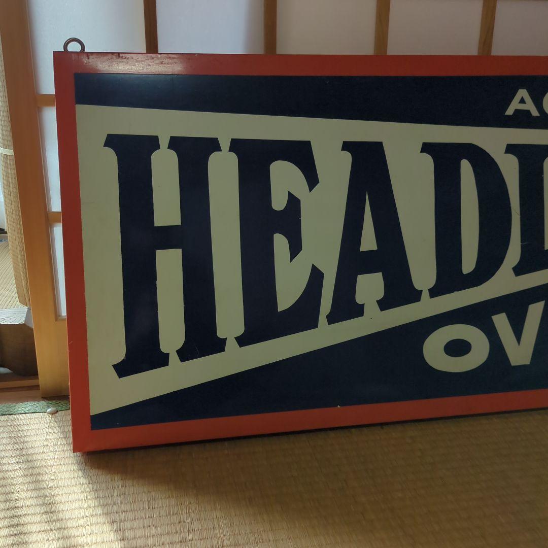 ヘッドライト大型ホーロー看板　50年代復刻レプリカ?　ビンテージ　ブリキ