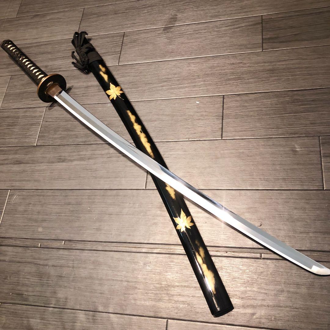 高級模造刀　高級居合刀　 土佐美術刀剣　大小セット　本研波刃　紅葉柄