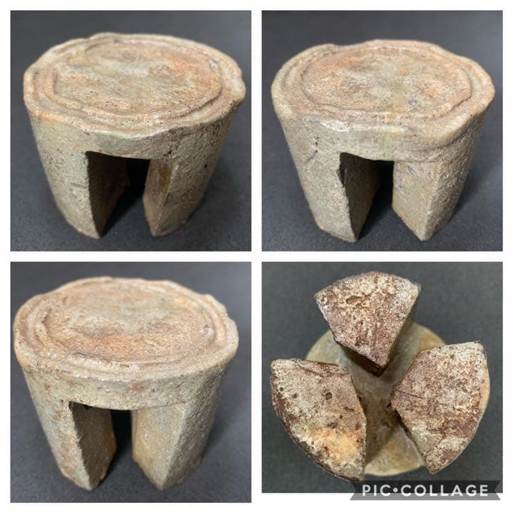 時代　古唐津　三足蓋置　茶道具　唐津