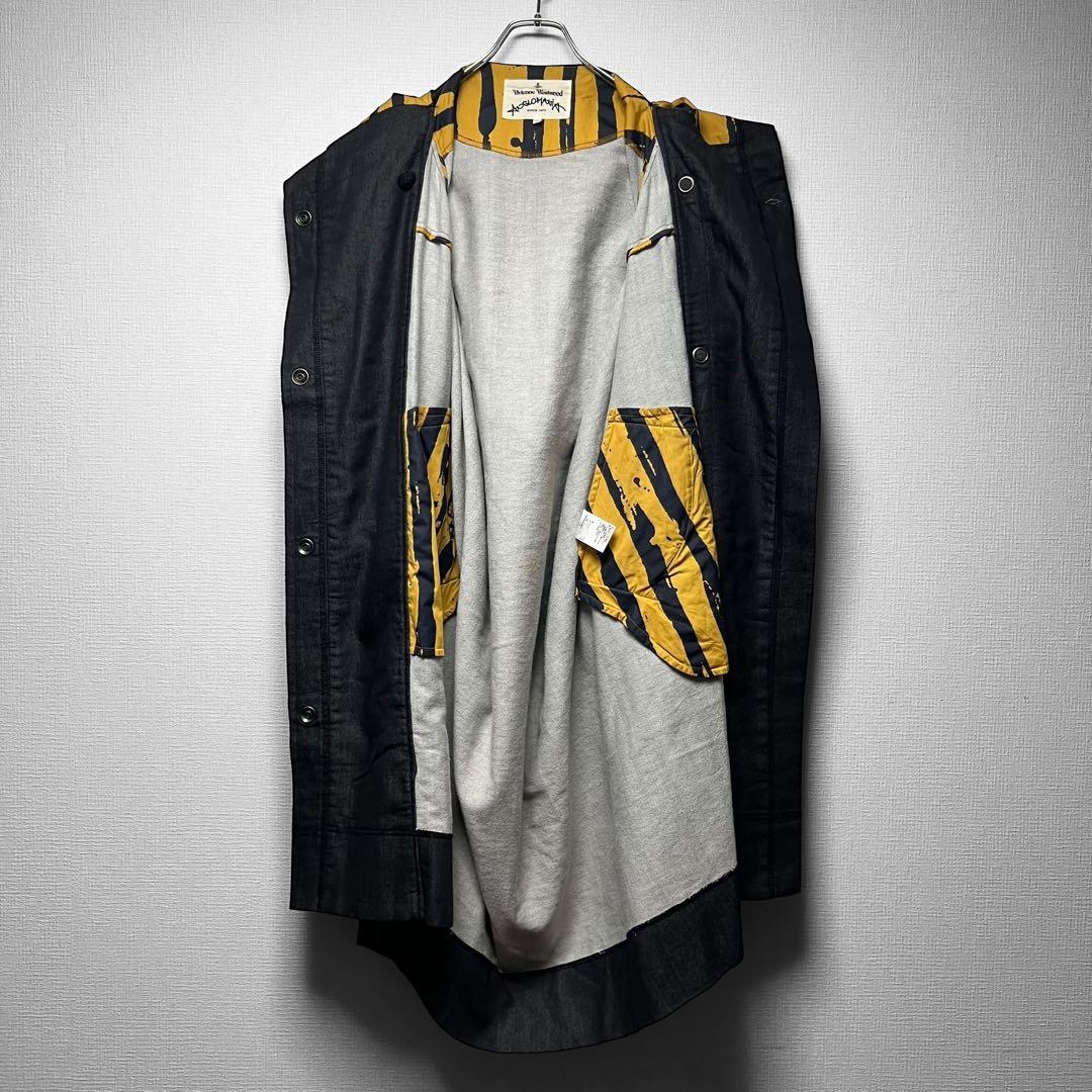 ヴィヴィアンウエストウッド ビッグフード デニム調コート 変形 ロング丈 38