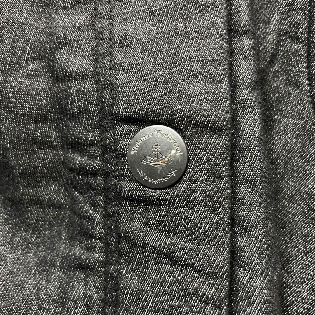 ヴィヴィアンウエストウッド ビッグフード デニム調コート 変形 ロング丈 38