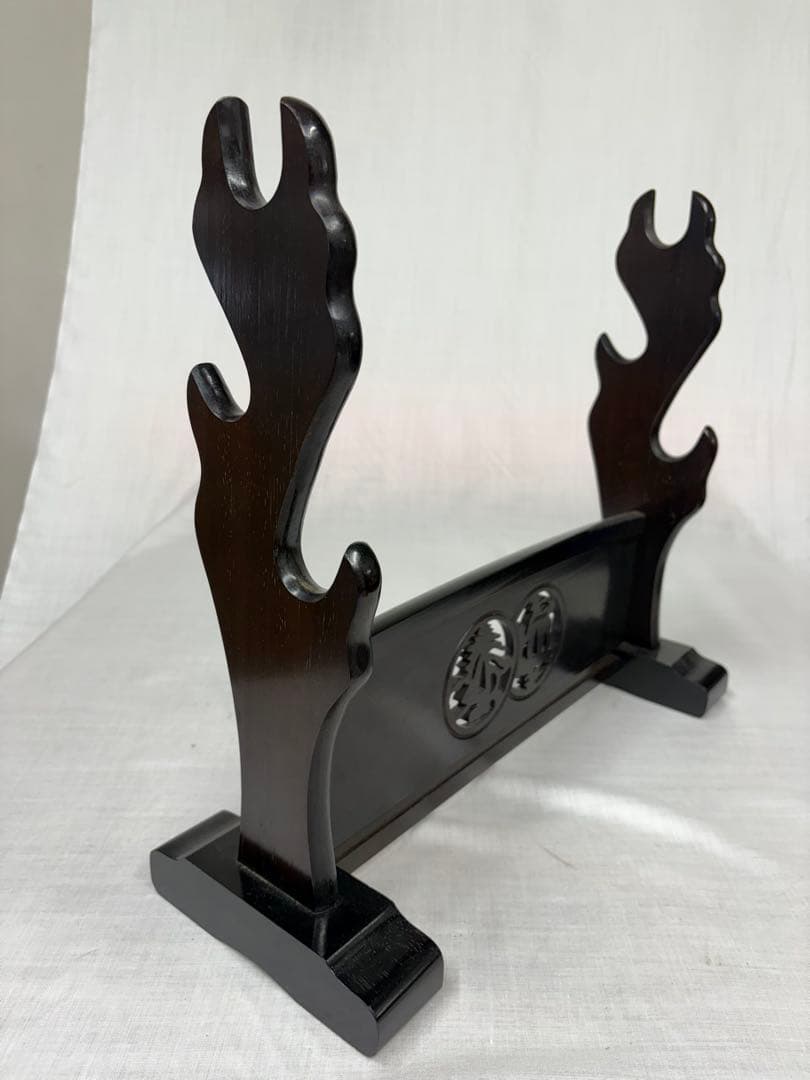 刀掛け 三本掛け 刀掛 透かし彫り 武具 骨董