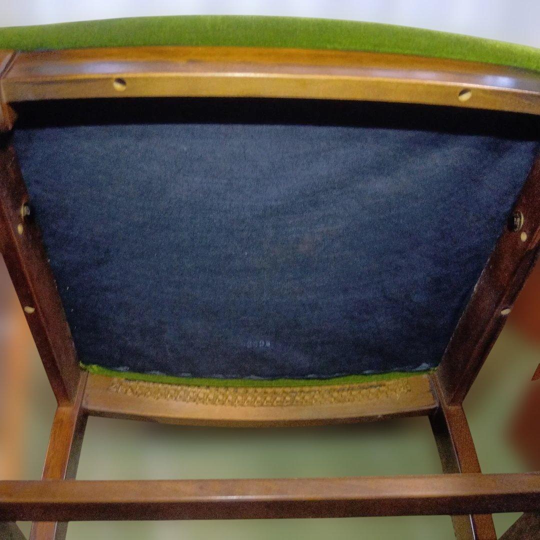 オールドカリモクbackrest-rattan モケットグリーンkarimoku