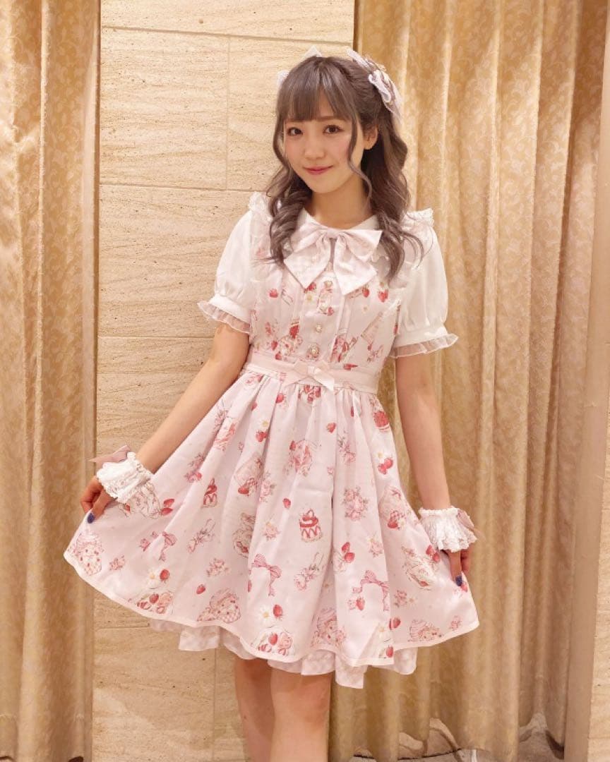 LIZLISA ストロベリーティーパーティーワンピース 半袖 ピンク