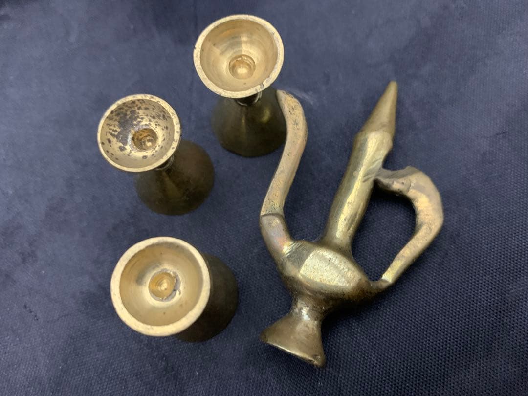 アンティーク　真鍮　ミニチュア　テーブル　チェア　ゴブレット　ポット　まとめ売