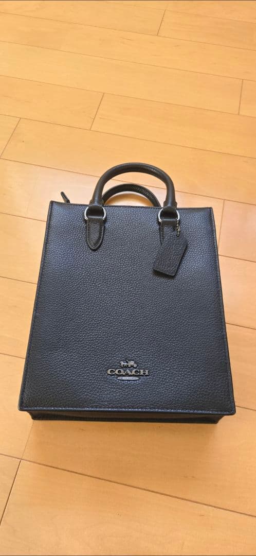 COACH ブラック レザートートバッグ