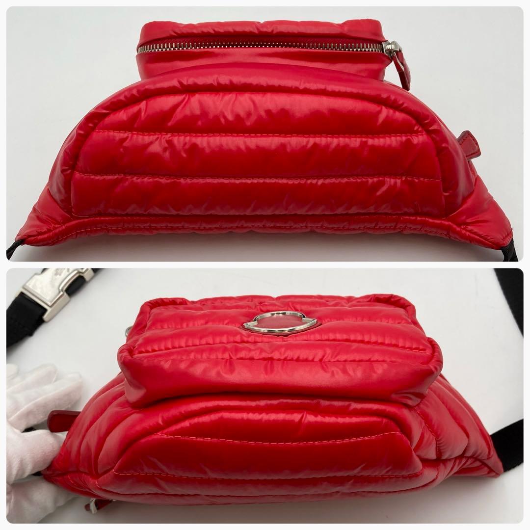 ®️✨ MONCLER ウエストバッグ ダウン 赤 キルティング 男女