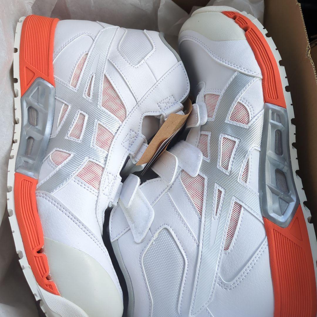 asics JSAA適合安全靴 ホワイト/オレンジ