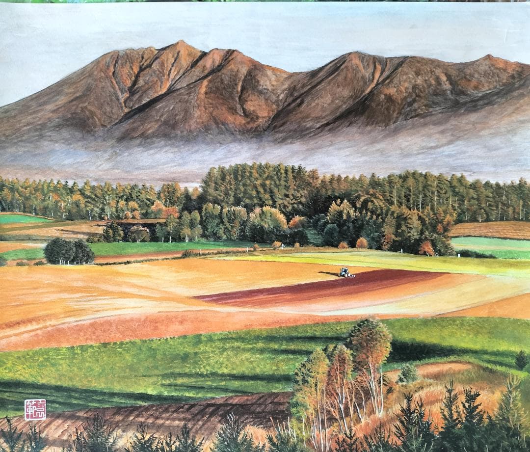 ド*ン様 晩秋の風景画 　水彩画　サイズはF10