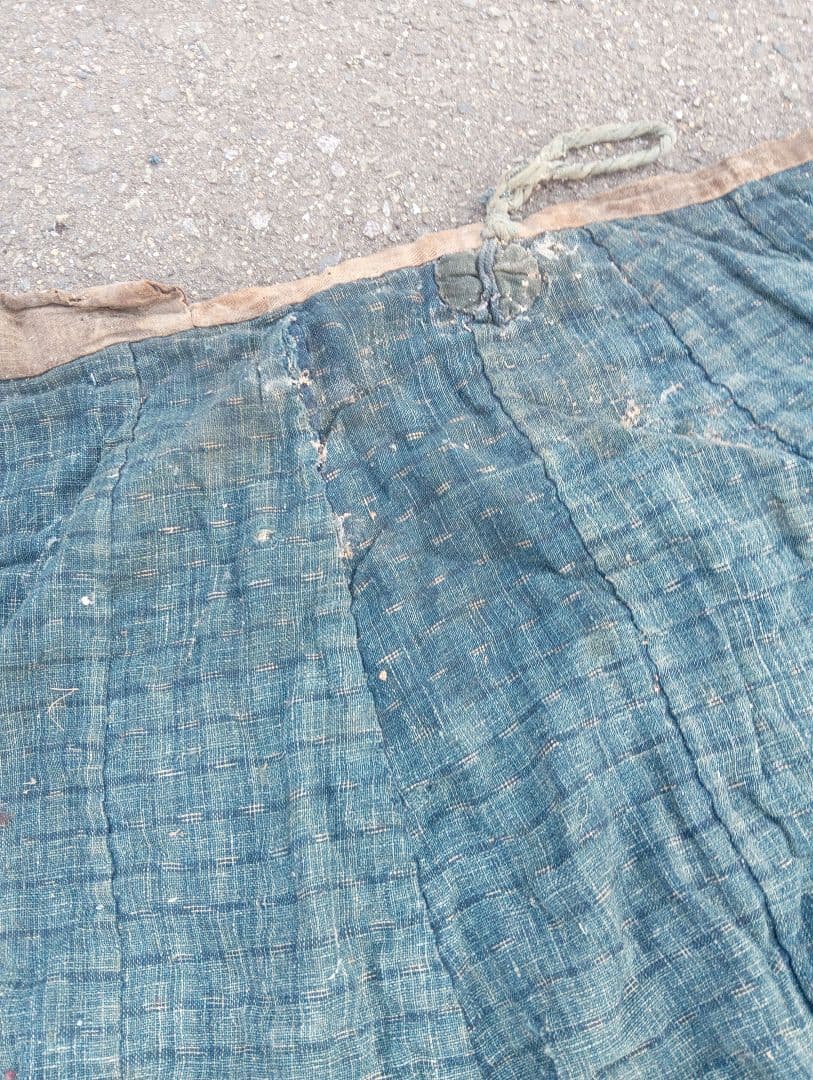 襤褸　合羽　江戸　古布　刺子　リメイク　ボロ　綿　藍染　時代劇 レインコート