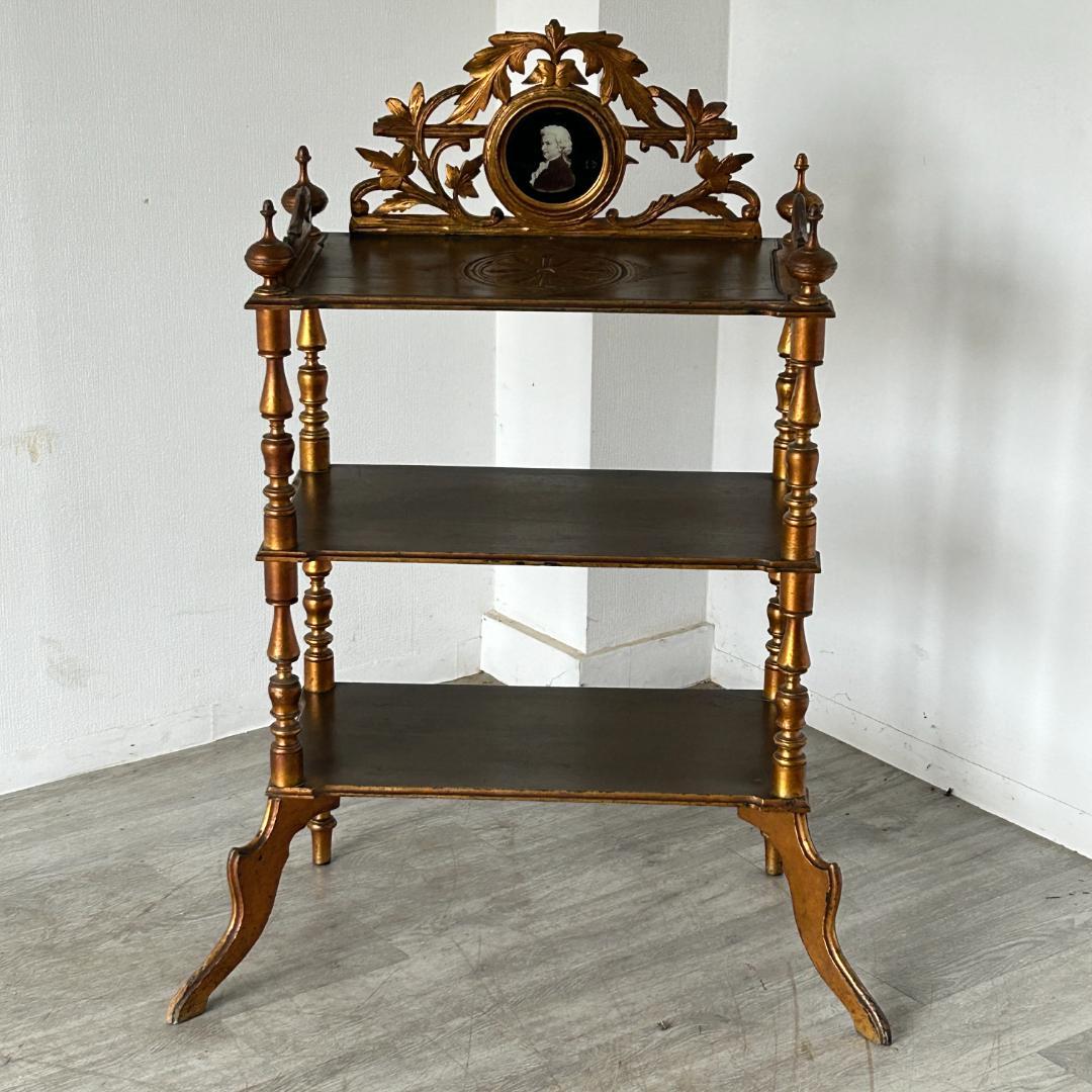 イギリス アンティーク家具 ３ティアシェルフ 飾り棚 843A