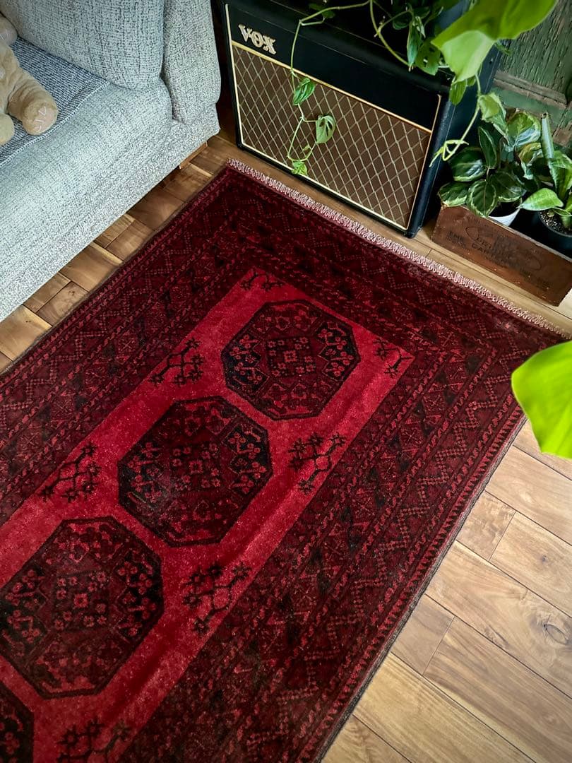 トライバルラグ　ヴィンテージラグ　トルクメン　エルサリ　プリミティブアート　美品