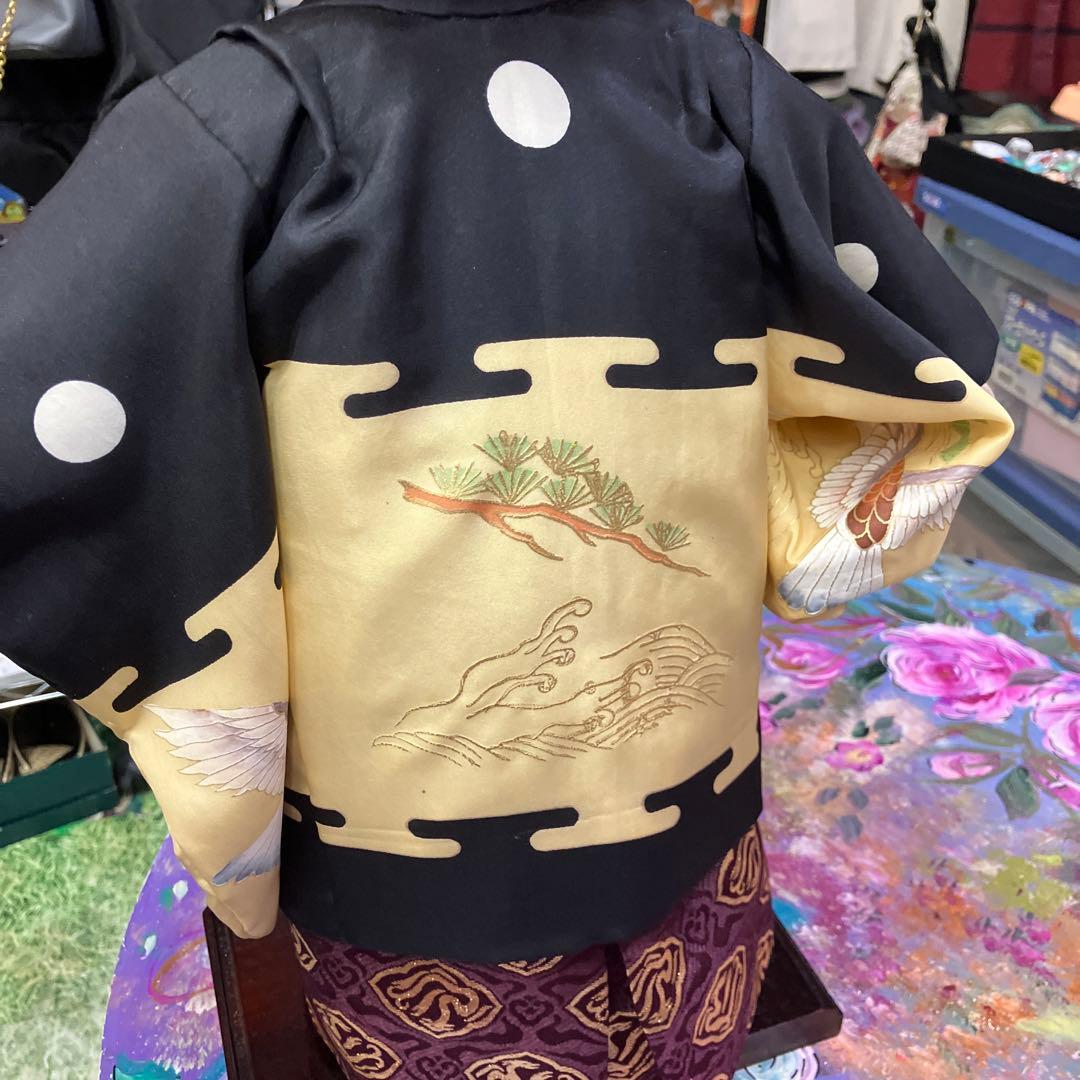 市松人形 陶器製 黒金衣装