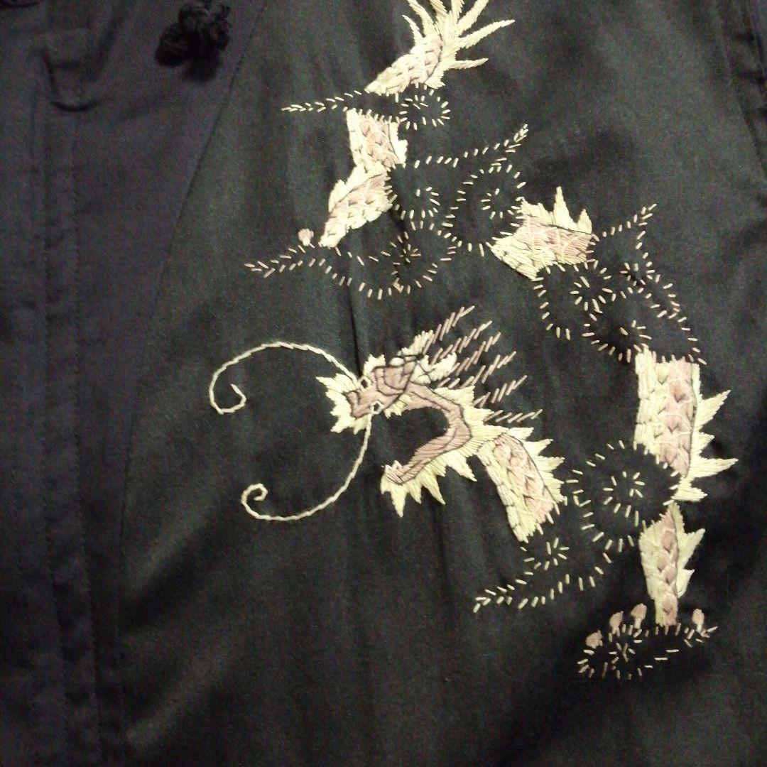 INK　インク　再構築　リメイク　チャイナドラゴン　モッズコート　刺繍　Lサイズ