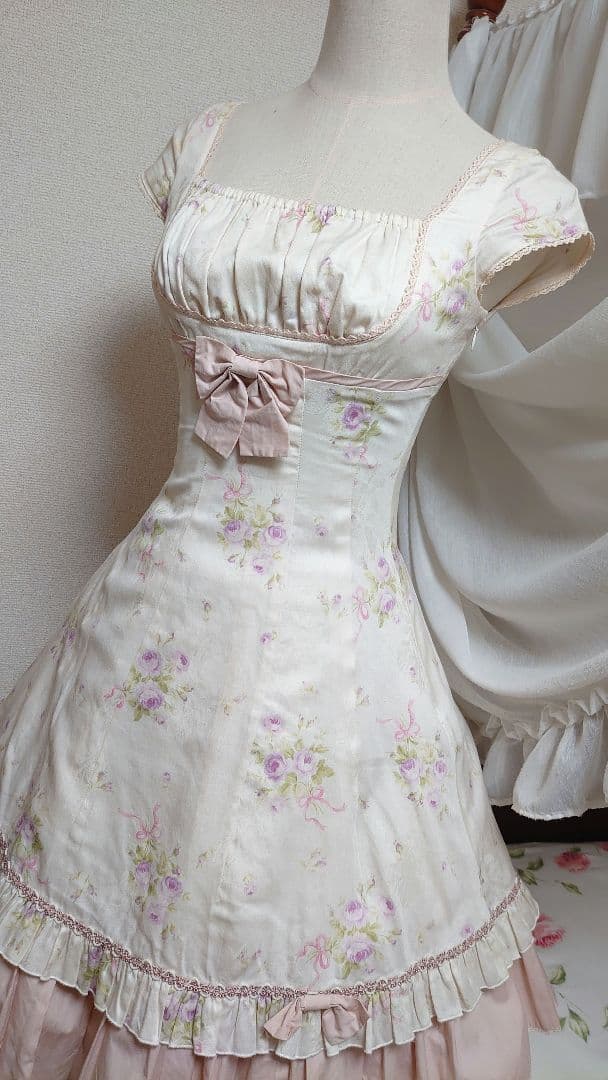 Mary Magdalene/プティブーケワンピース オフホワイト×ピンク