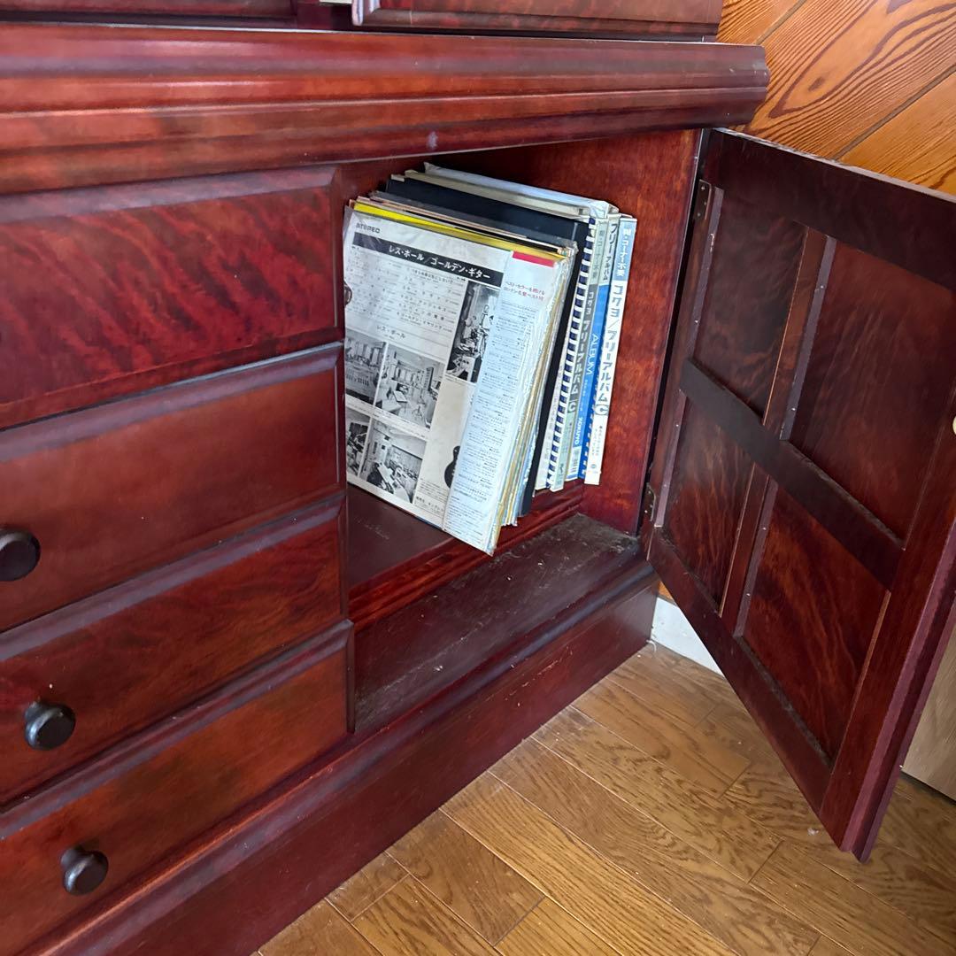 木製ガラス扉付きキャビネット＊アンティーク